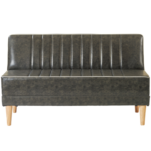 吉桂 ベンチソファ レザー調 インダストリアル RUSO 幅120cm （ 開梱