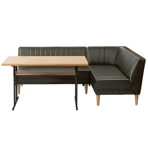 吉桂 ベンチソファ レザー調 インダストリアル RUSO 幅120cm （ 開梱