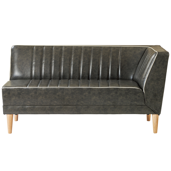 吉桂 カウチソファ 左肘 レザー調 インダストリアル RUSO 幅140cm