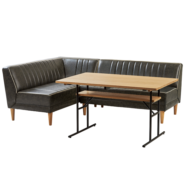 吉桂 カウチソファ 左肘 レザー調 インダストリアル RUSO 幅140cm