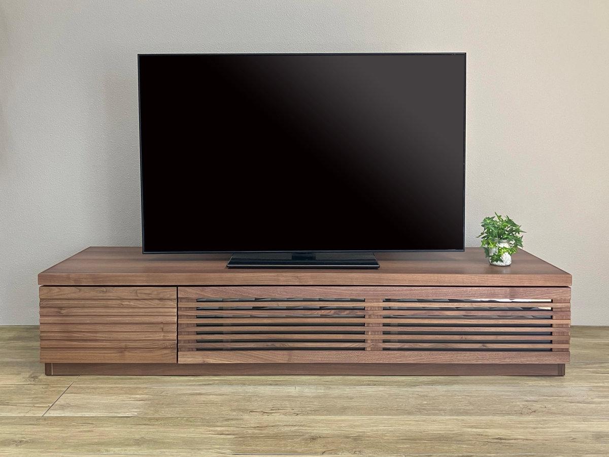 吉桂 テレビ台 幅150cm ローボード ルーバーデザイン 天然木前板 ROOK
