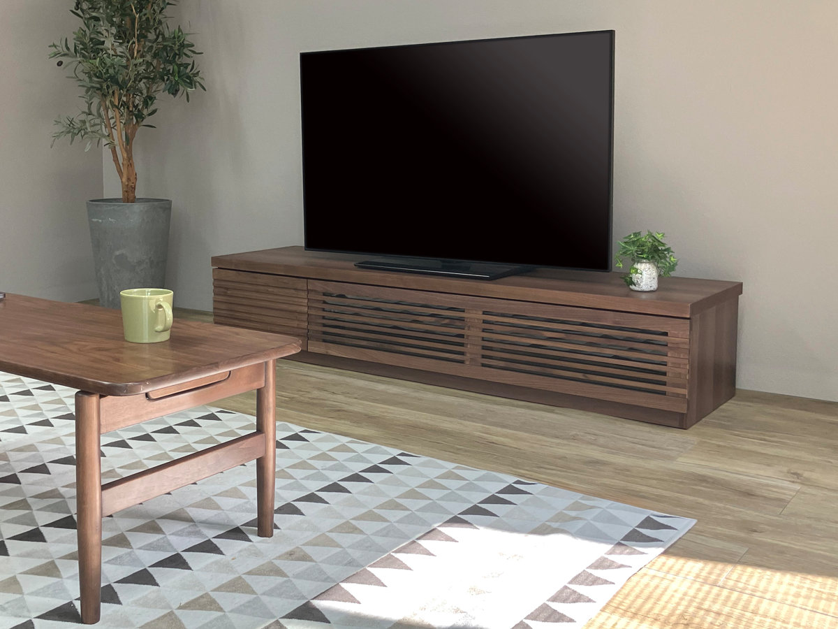 吉桂 テレビ台 幅150cm ローボード ルーバーデザイン 天然木前板 ROOK