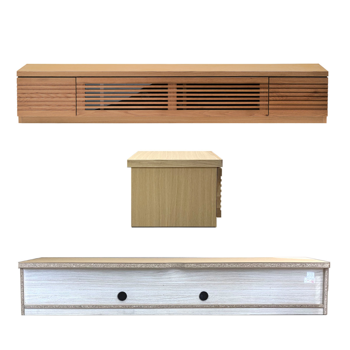 吉桂 テレビ台 幅180cm ローボード ルーバーデザイン 天然木前板 ROOK