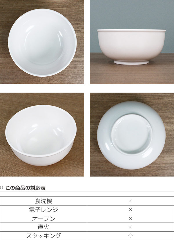 ボウル 17cm プラスチック 軽量 深型 皿 食器 洋食器 （ 中鉢 丼 白い