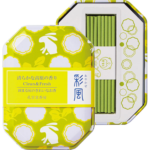 カメヤマキャンドル 線香 彩風 缶入りアロマインセンス マグネット香立