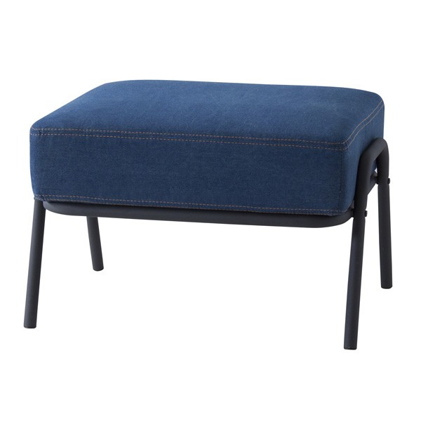 オットマン 高さ41cm デニム調 ファブリック 布張り 足置き