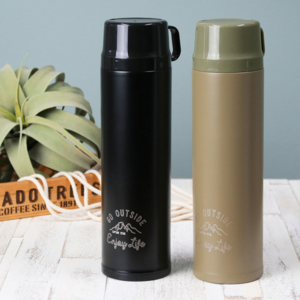 モンテ 水筒 キャプテンスタッグ 直飲み コップ 2way ダブルステンレス