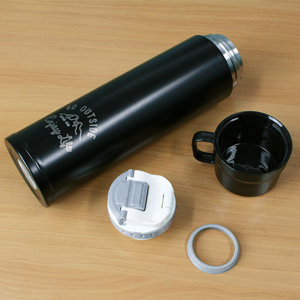 モンテ 水筒 キャプテンスタッグ 直飲み コップ 2way ダブルステンレス