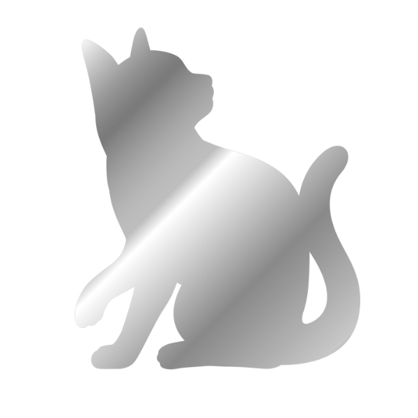 ミラー ねこ シルエット ウォールミラー アクリル製 鏡 かがみ シール