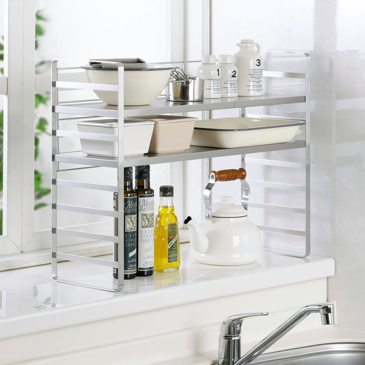 下村企販 キッチンラック 幅60cm オールステンレス 頑丈 出窓ラック