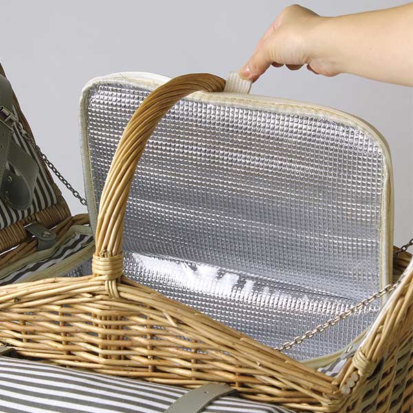 保冷バッグ ピクニッククーラーバスケット マット付 （ バスケット