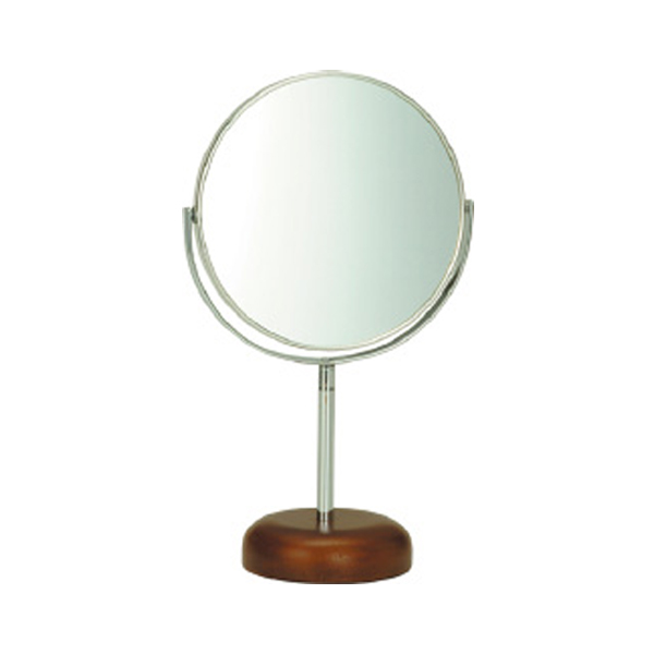 ミラー 高さ22.5cm 5インチ 卓上 両面 スタンドミラー 拡大鏡 木製