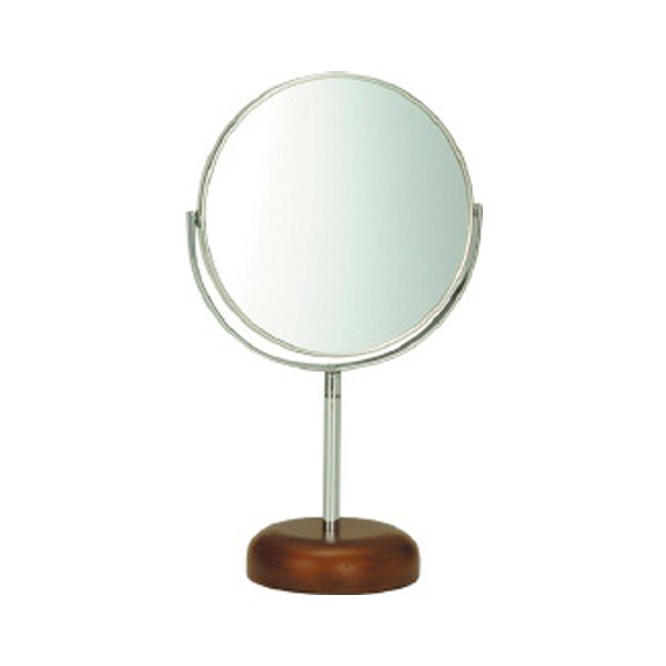 ミラー 高さ22.5cm 5インチ 卓上 両面 スタンドミラー 拡大鏡 木製 天然木 鏡 かがみ 化粧鏡 （ 拡大 卓上ミラー メイクミラー 卓上鏡 二面鏡 ）｜livingut｜02