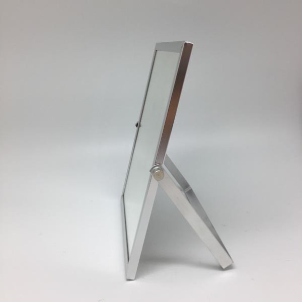 ミラー 高さ19.5cm 卓上 角度調節 スタンドミラー アルミミラー 鏡