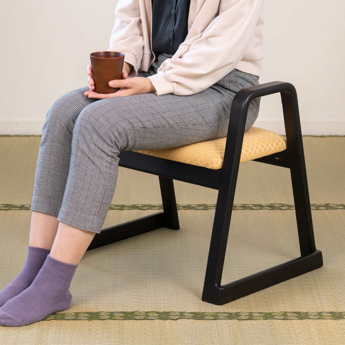 東谷 スツール ハンドル付 同色2脚セット 座面高38cm スタッキング