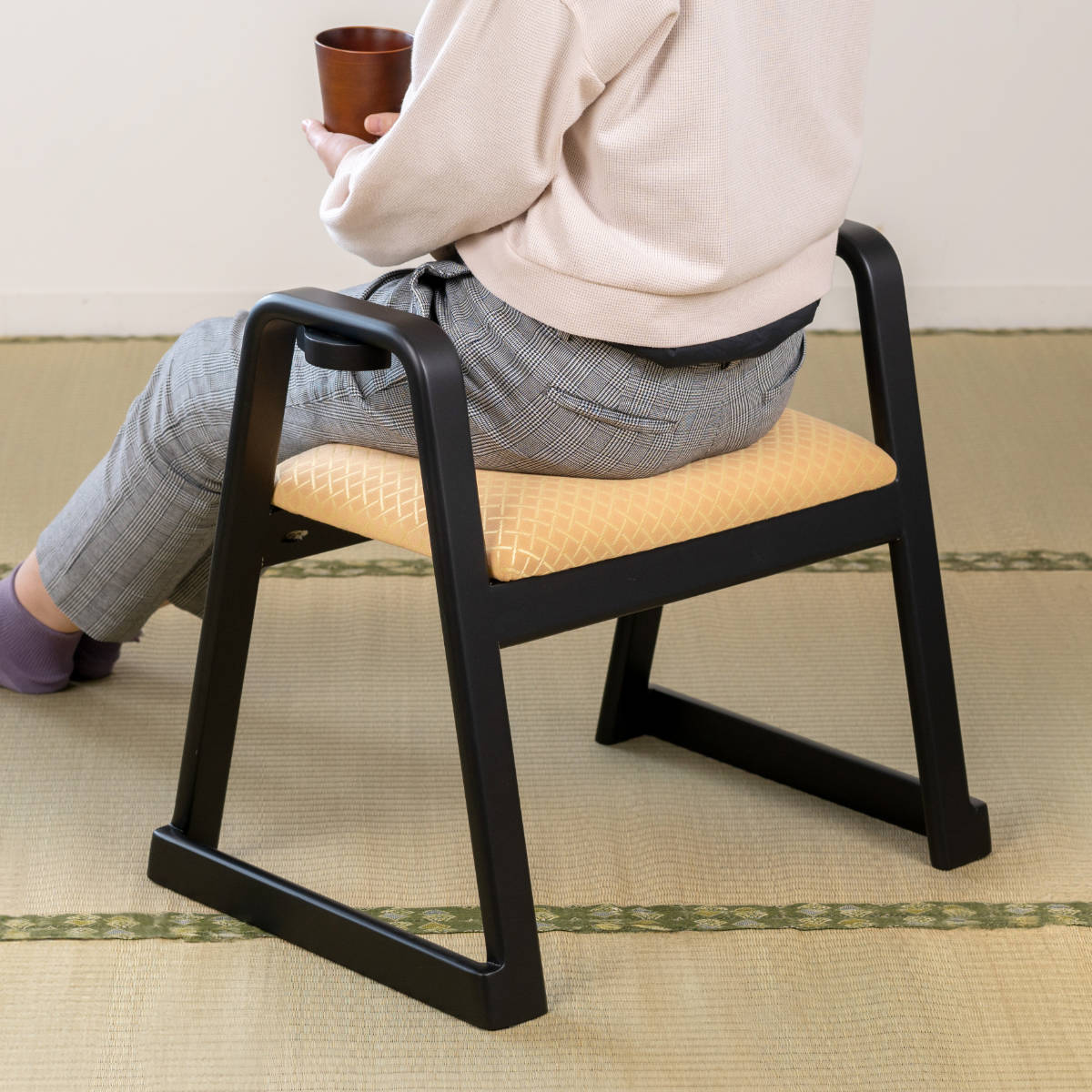 東谷 スツール ハンドル付 同色2脚セット 座面高38cm スタッキング