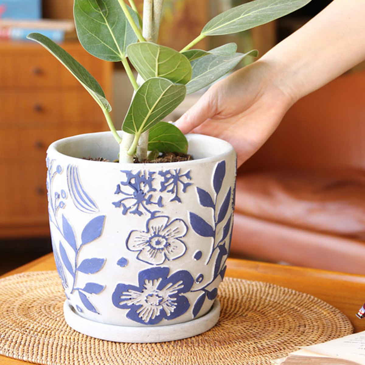 植木鉢 レリーフプランター Lサイズ 5号 （ フラワーポット 鉢植え