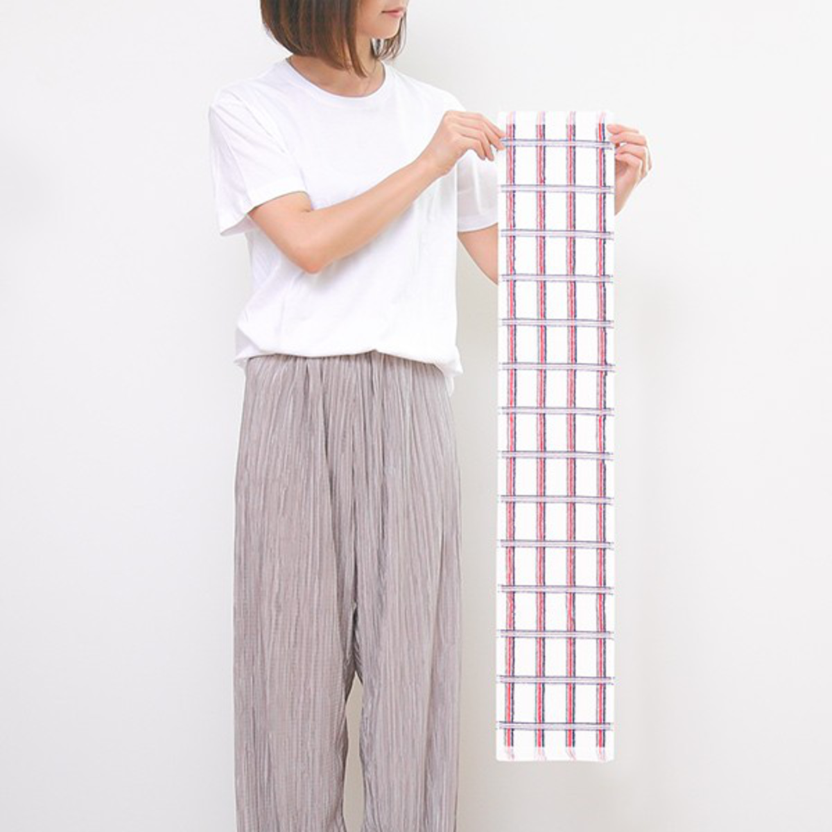 冷感タオル カラフルチェック 冷たい タオル ひんやり （ マフラー