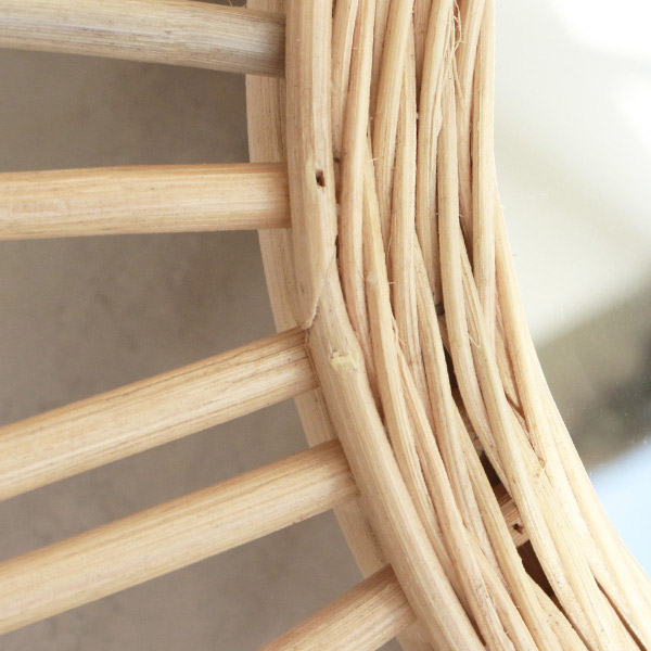 ミラー 幅60cm ラタン 籐 かがみ 鏡 ウォールミラー 壁掛け おしゃれ