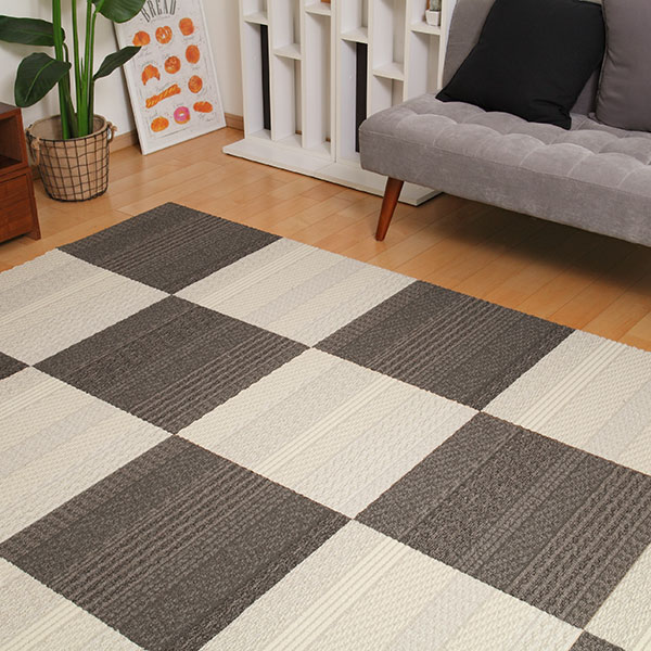 ◆ユニットラグ 6枚セット•未使用品◆川島織物 グレー 50cm マットDIY ユニットラグを敷いてみよう ①置き方アレンジ編 |【公式】川島織物
