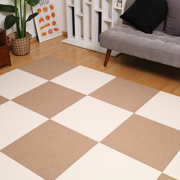 川島織物セルコン ユニットラグ カラーグレイニー 50×50cm 6枚入