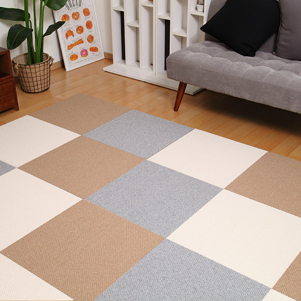 川島織物セルコン ユニットラグ カラーグレイニー 50×50cm 6枚入