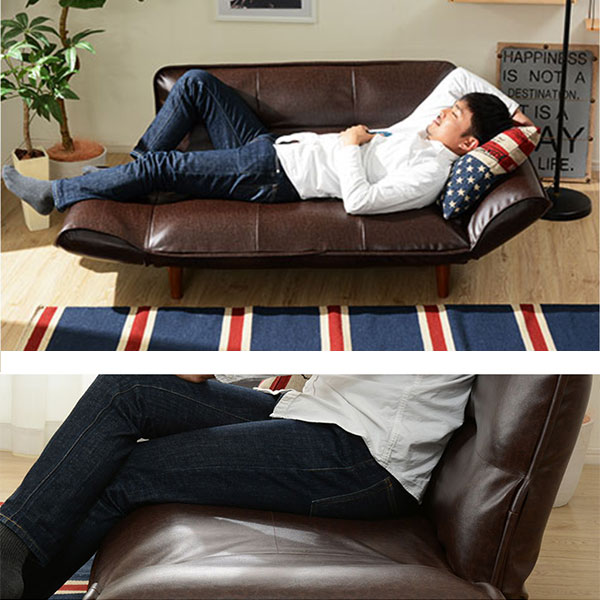 セルタン ソファ 幅130cm 2人掛け ヴィンテージ調 PVC素材 レザー調