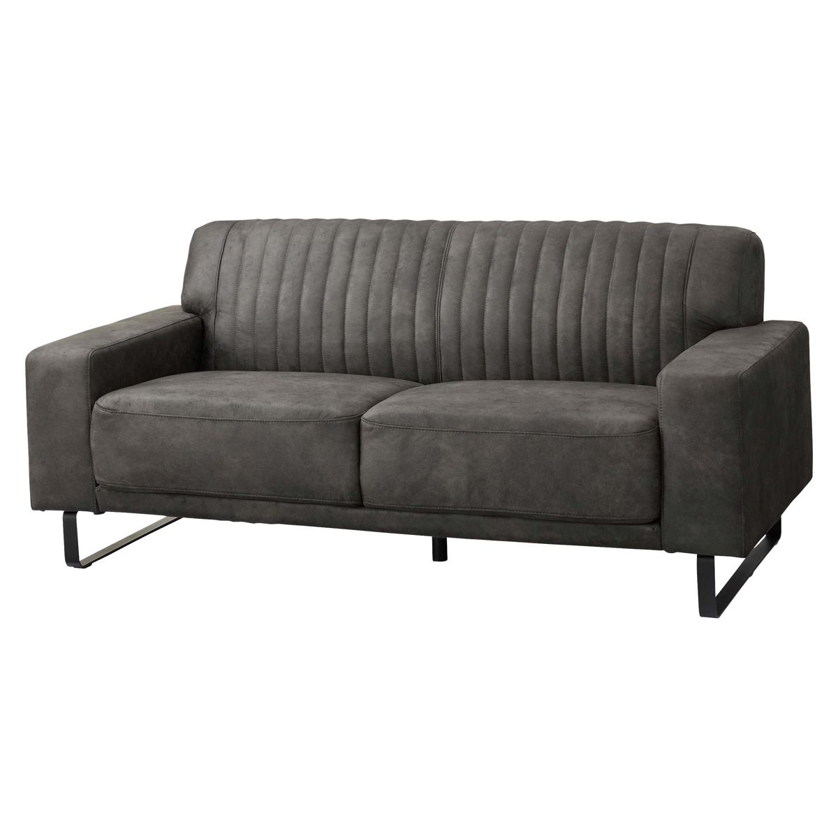 東谷 ソファ 2人掛け 幅182cm レザー調 アンティーク調 （ 開梱設置 3