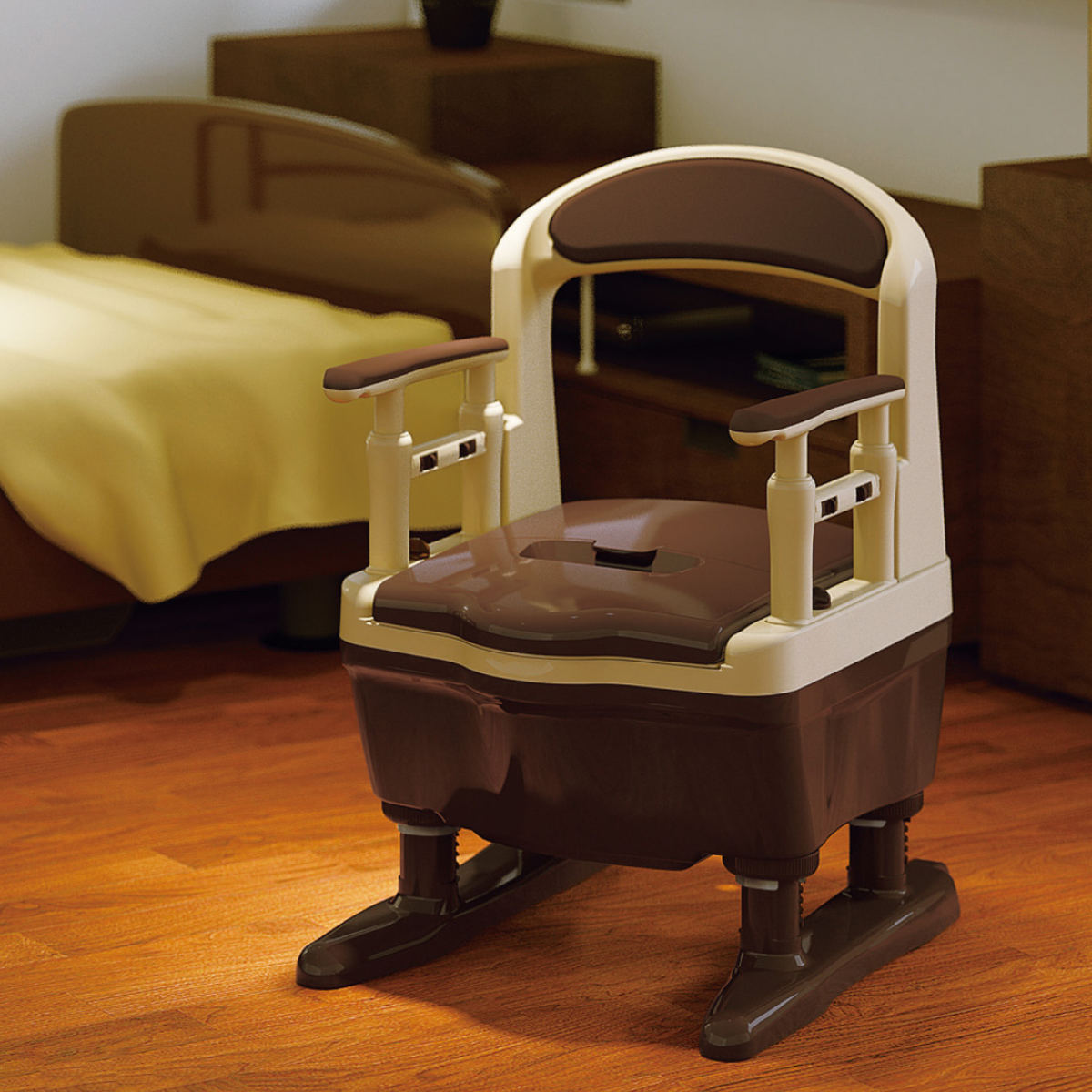 アロン化成 ポータブルトイレ 標準便座 コンパクト キャスター付 介護