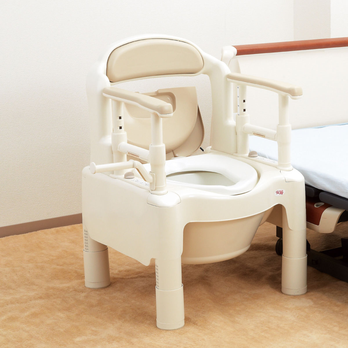 アロン化成 ポータブルトイレ ソフト便座 快適脱臭 キャスター付 介護