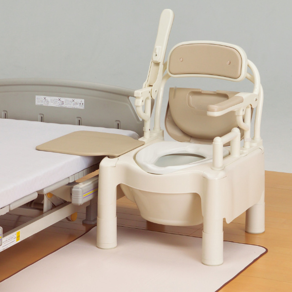 ポータブルトイレ ソフト便座 高さ49cm トランスファーボード付 ちび