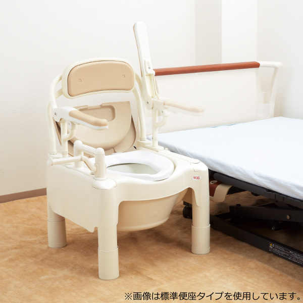 ポータブルトイレ ソフト便座 高さ49cm トランスファーボード付 ちび