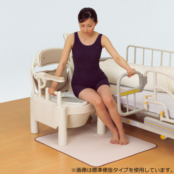 ポータブルトイレ ソフト便座 高さ49cm トランスファーボード付 ちび