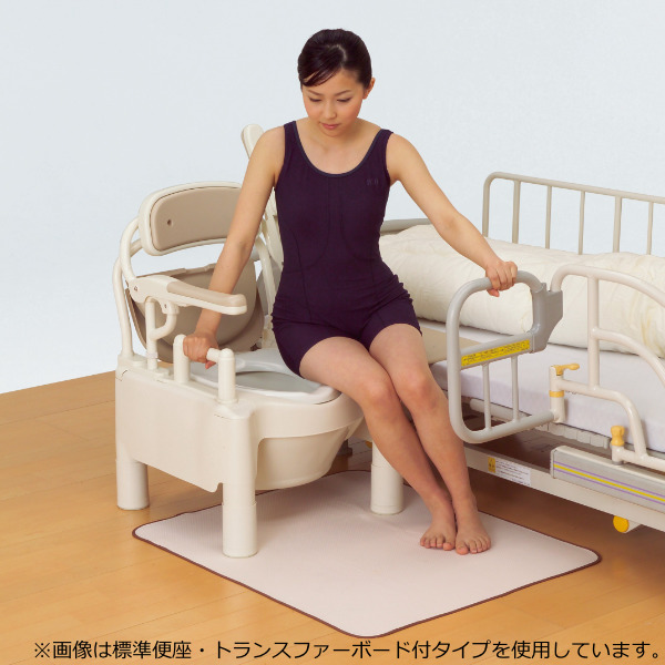 ポータブルトイレ ソフト便座 高さ49cm 快適脱臭 キャスター付 ちび
