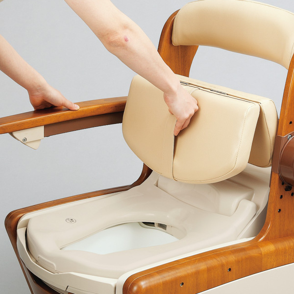 家具調 脱臭暖房便座ポータブルトイレ　消臭フォーム2本付き ポータブルトイレ 暖房便座 快適脱臭 家具調セレクトR ノーマル