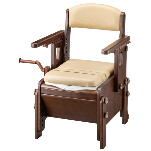 新品未使用 ウチエ 木製フレーム ポータブルトイレ ベージュ ポータブルトイレ 標準便座 キャスター付 家具調スマートトイレ NEO