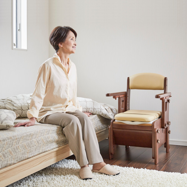 ポータブルトイレ 標準便座 キャスター付 家具調スマートトイレ NEO