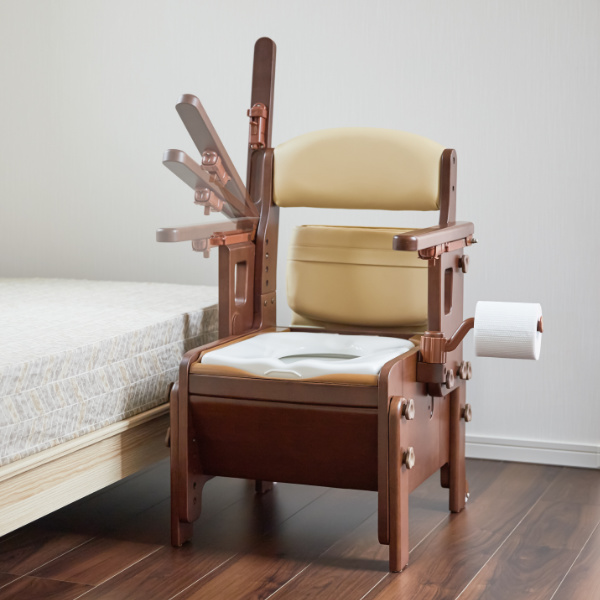 ポータブルトイレ 標準便座 キャスター付 家具調スマートトイレ NEO