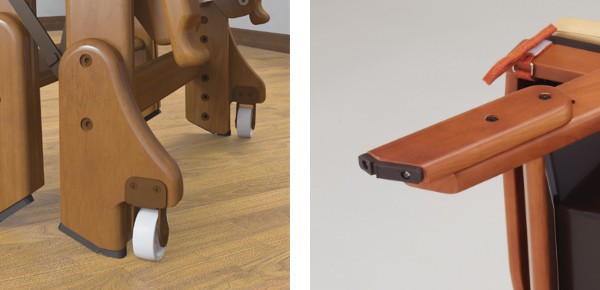 ポータブルトイレ ソフト便座 キャスター付 折りたたみ 家具調トイレ