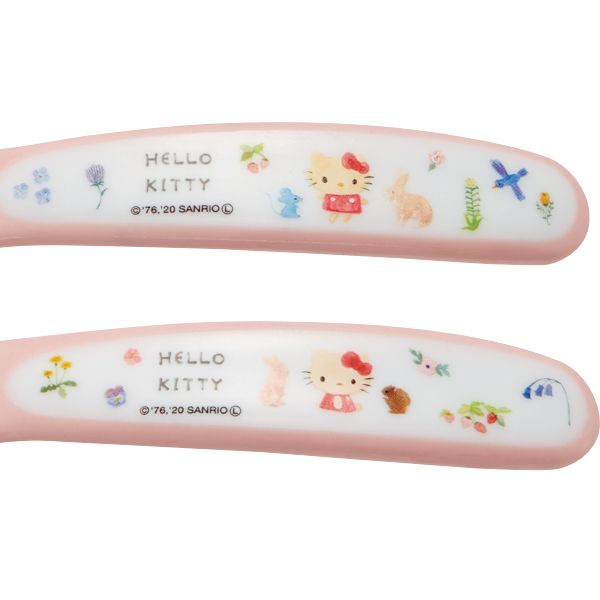 サンリオ　ハローキティ　お皿・スプーン・フォークセット　新品未使用　1997年 SANRIO サンリオ旧ロゴ ハローキティ カトラリー フォーク スプーン 3