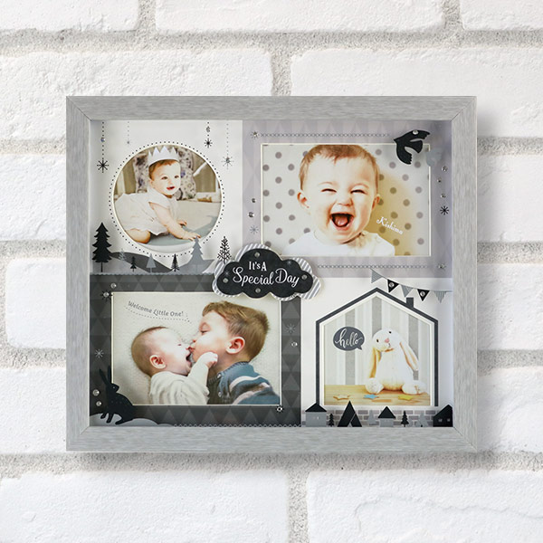 フォトフレーム 壁掛け L判 4枚 赤ちゃん NORD AMICA 写真立て