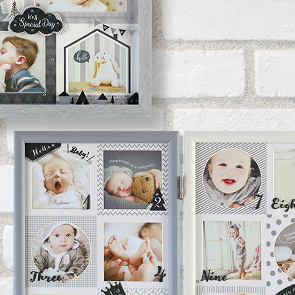 フォトフレーム 壁掛け 12か月 9×9cm 赤ちゃん NORD ANNO 写真立て