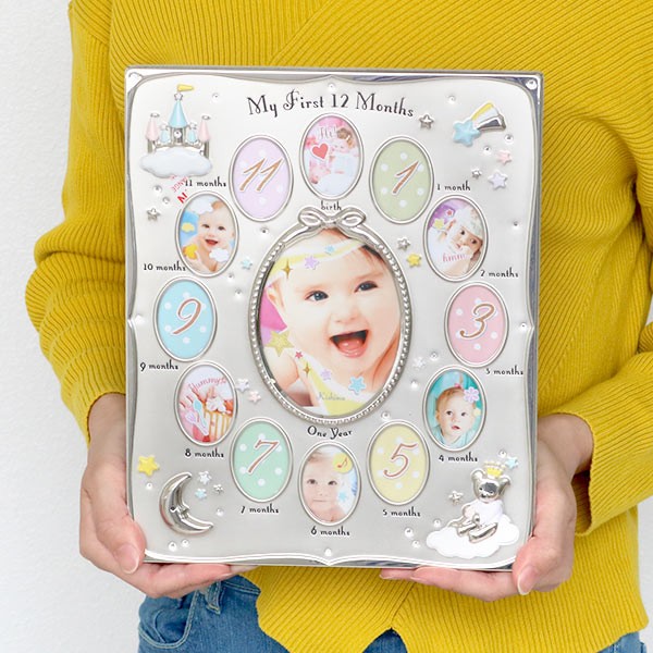 フォトフレーム 12か月 壁掛け 卓上 13枚 Luna 写真立て赤ちゃん 写真 丸 多面 爆買い新作 壁掛 フレーム 額 フォト 月齢フォト