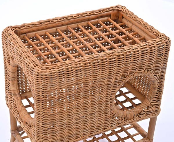 籐 キャットハウス クッション付 ラタン製 幅54cm （ 猫ちぐら ペット