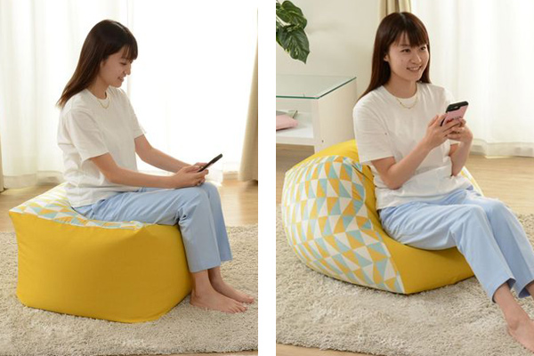 セルタン ビーズクッション 幅72cm 柄入り ビーズソファ ビーズ