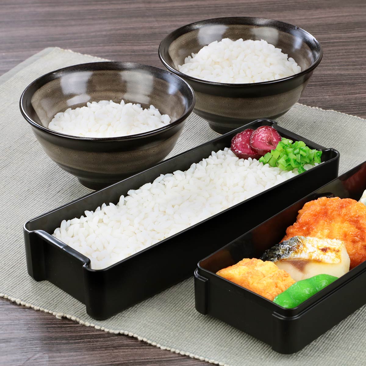 弁当箱 2段 950ml パッキン一体式 イージーケアランチボックス 箸付き