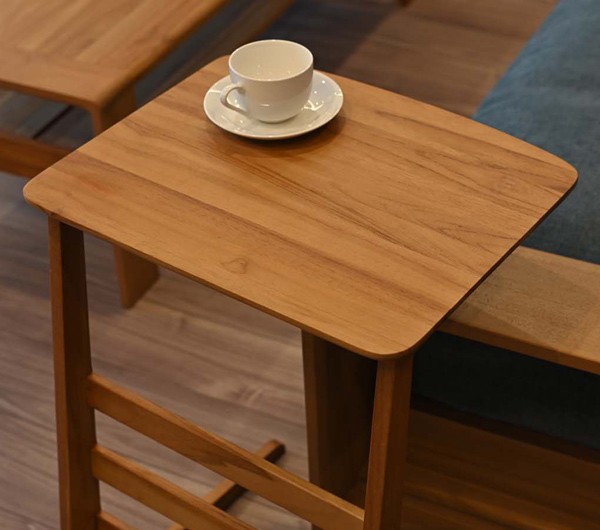 （送料込でお得です。オーク材　オーク無垢　サイドテーブル　アジア風家具 サイドテーブル アジアンテイスト チーク無垢材 INCONTRO 幅45cm