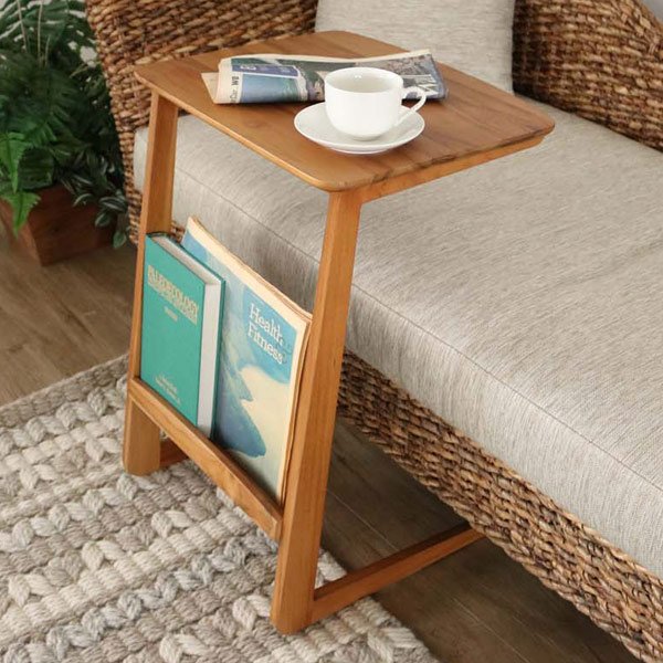 サイドテーブル アジアンテイスト チーク無垢材 INCONTRO 幅45cm