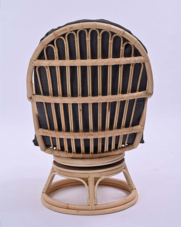 籐 回転アームチェア クッション付 ラタン製 座面高45cm （ ラタン