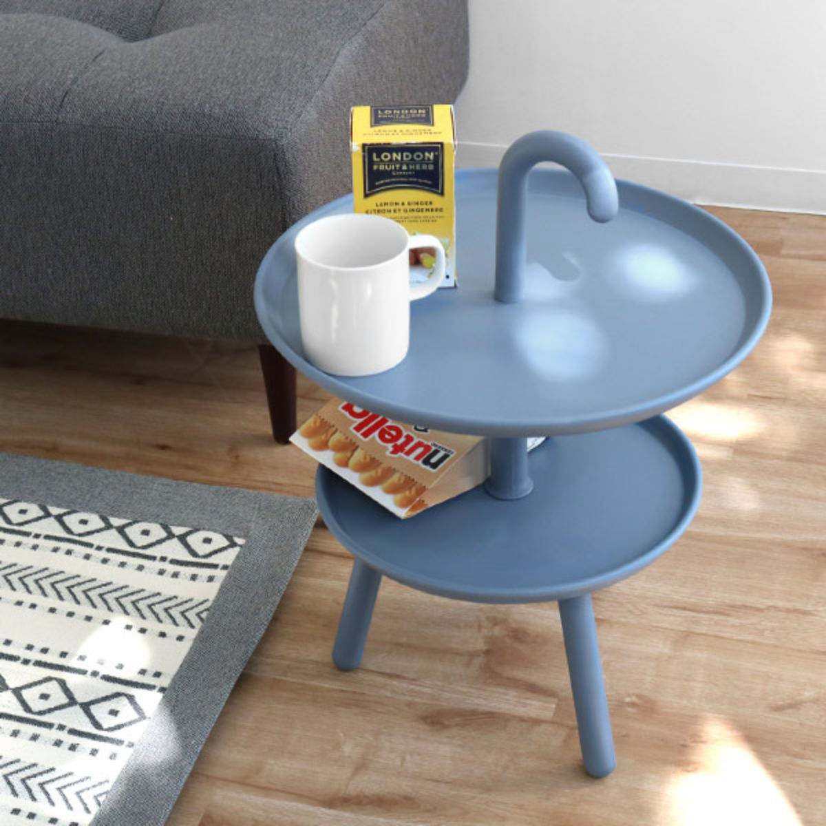 東谷 サイドテーブル 高さ55cm ステッキ 持ち手 2段 傘 ソファサイド